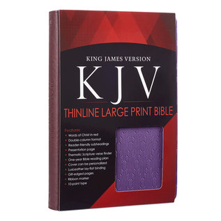 KJV Large Print Thinline Bible, Brown/Purple Faux Leather