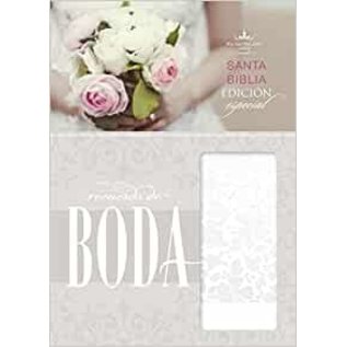 RVR60 Recuerdo de Boda (Bride's Keepsake Bible, Spanish), White Floral LeatherTouch