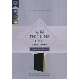 NASB Large Print Thinline Passaggio Setting Bible, Black LeatherLook