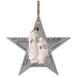 Ornament - Holy Family Rustic Star