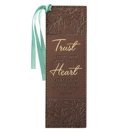 Bookmark - Trust in the Lord, Brown FauxLeather