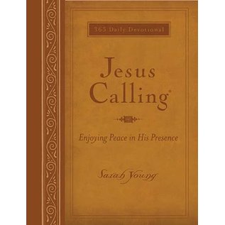 Jesus Calling, Large Print Deluxe Edition (Sarah Young), Tan Leathersoft
