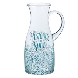 Glass Pitcher - He Restores my Soul