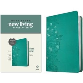 NLT Super Giant Print Bible, Peony Rich Teal LeatherLike (Filament)