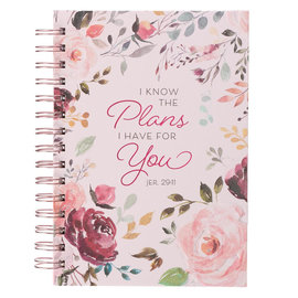 Journal - I Know the Plans, Pink Floral, Wirebound