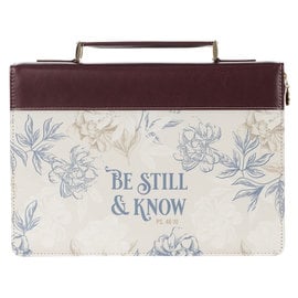 Bible Cover - Be Still and Know, Neutral Florals