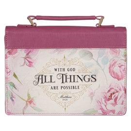 Bible Cover - All Things Are Possible, Dusty Rose