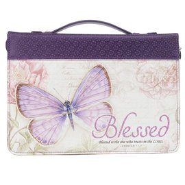 Bible Cover - Blessed, Purple Butterfly