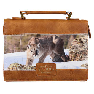 Bible Cover - Be Strong and Courageous, Mountain Lion