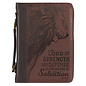 Bible Cover - The Lord is my Strength, Brown