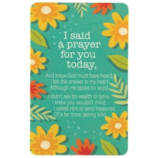Pocket Card - I Said a Prayer, Teal w/Flowers