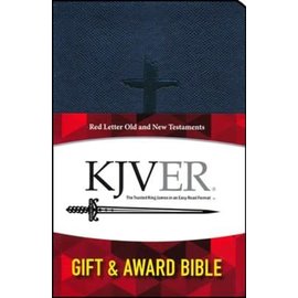 KJVER Gift and Award Thinline Personal Size Bible, Blue Reptile Imitation Leather