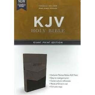 KJV Giant Print Center-Column Reference Bible, Brown Leathersoft