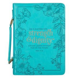 Bible Cover - Strength & Dignity, Teal