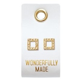 Earrings - Square Studs, Wonderfully Made
