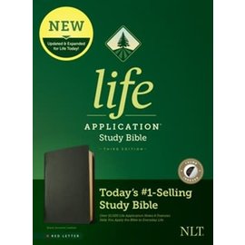 NLT Life Application Study Bible, Black Genuine Leather, Indexed