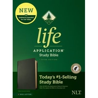 NLT Life Application Study Bible, Black Genuine Leather, Indexed