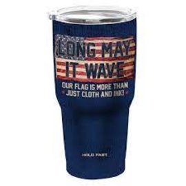 Stainless Steel Tumbler - Long May It Wave, Blue
