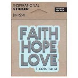 Sticker - Faith Hope Love, Retro