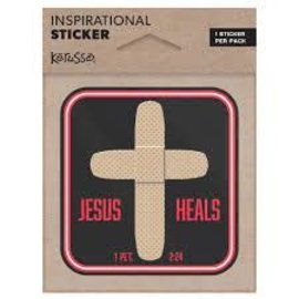 Sticker - Jesus Heals, Band-Aid Cross