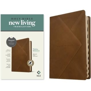 NLT Thinline Reference Bible, Messenger Brown LeatherLike, Indexed (Filament)