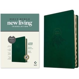 NLT Large Print Thinline Reference Bible, Evergreen Mountain LeatherLike, Indexed (Filament)