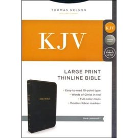 KJV Large Print Thinline Bible, Black Leathersoft