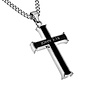 Black Iron Cross Necklace: God's Love, 24" Stainless Steel