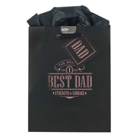 Gift Bag - Best Dad, Black, Medium