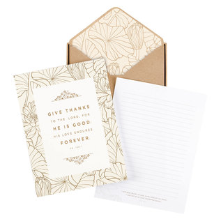 Writing Set - Give Thanks, Gold/White
