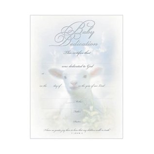 Baby Dedication Certificates, Lamb (Pack Of 6)