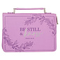 Bible Cover - Be Still & Know, Purple