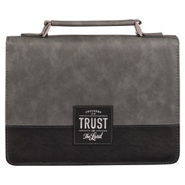 Bible Cover - Trust in the Lord, Gray