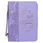 Bible Cover - Saved By Grace, Purple