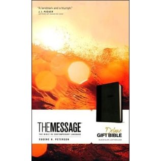 The Message Deluxe Gift Bible, Black LeatherLook