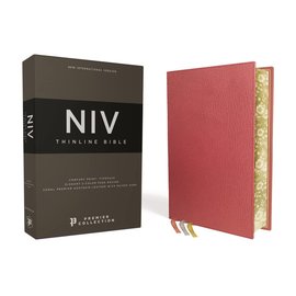 NIV Thinline Bible, Coral Premium Goatskin Leather
