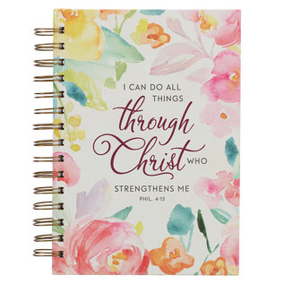 Journal - I Can Do All Things, Floral, Wirebound