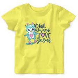 Baby T-Shirt - Owl Always Love Jesus, Yellow