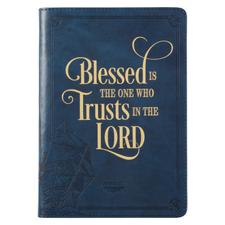 Journal - Blessed is the One, Navy Faux Leather