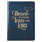 Journal - Blessed is the One, Navy Faux Leather