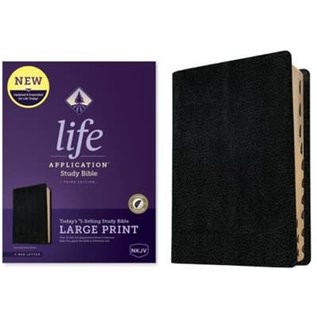 COMING OCTOBER 2022 NKJV Large Print Life Application Study Bible 3, Black Bonded Leather, Indexed