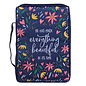 Bible Cover - He Has Made Everything Beautiful, Navy Floral