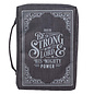 Bible Cover - Be Strong in the Lord, Gray