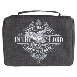 Bible Cover - Hope in the Lord, Charcoal