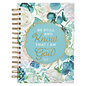 Journal - Be Still and Know, Teal Floral, Wirebound