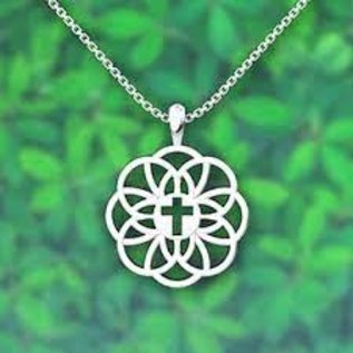 Necklace - Flourish Cross, Sterling Silver