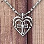 Necklace - Radiant Heart with Cross, Sterling Silver