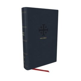 NKJV Large Print Personal Size End-of-Verse Reference Bible, Navy LeatherLook, Indexed