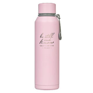 Stainless Steel Water Bottle - Be Still, Pink