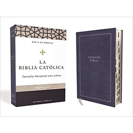La Biblia Católica Tamaño Personal con Uñero, Tapa Dura Azul